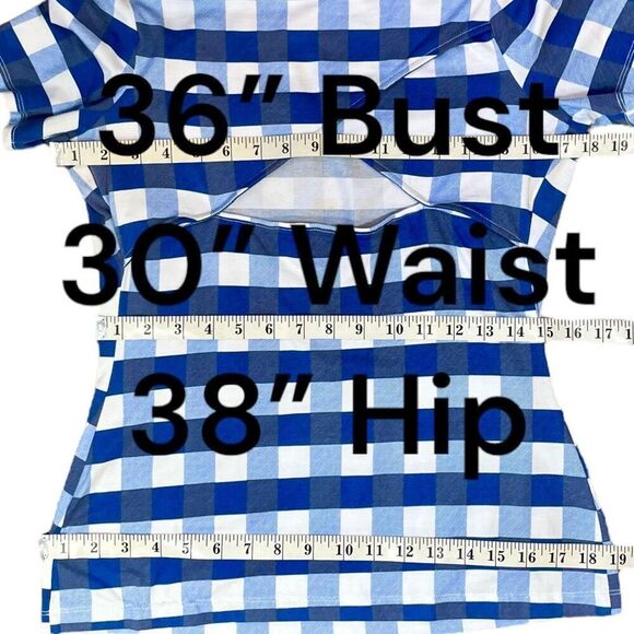 Guess Gingham Cut Out Top Sz L - Picture 8 of 9